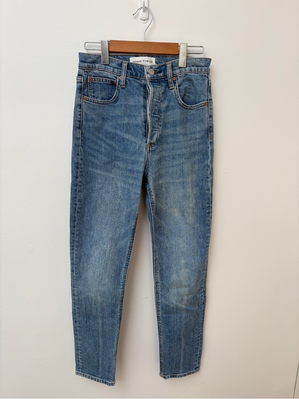 Denim Forum Light Blue High-Rise Straight Jeans
